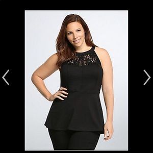 Torrid Size 4 Lace Detail Peplum